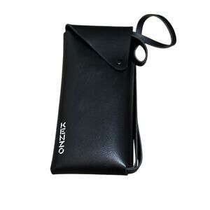 KENZO PARIS Sunglasses Case Pouch Black Strap Snaps Closed Purse Pouch